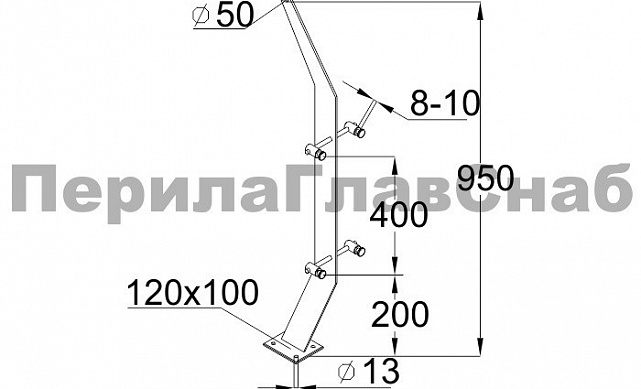 Стойка эксклюзивная с двумя спайдерными стеклодержателями, крепление в пол, нерегулируемый ложемент (AISI 304) k790 2 Стойка эксклюзивная с двумя спайдерными стеклодержателями, крепление в пол, нерегулируемый ложемент (AISI 304) k790 2