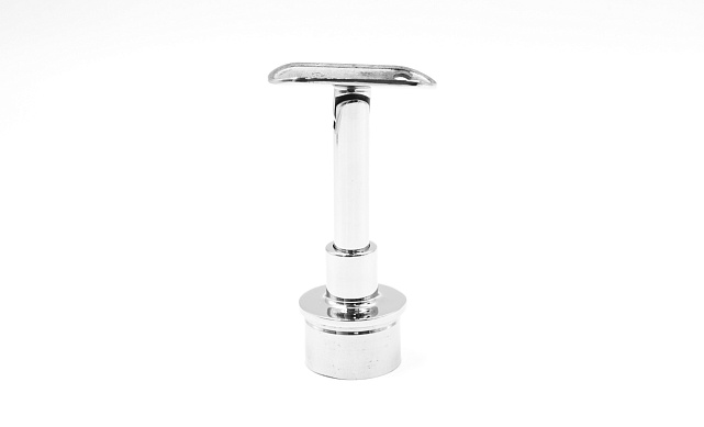 Наконечник регулируемый по высоте на стойку Ø38.1х1.5 мм, с регулируемым ложементом под поручень Ø50.8, литой, полированный, нержавеющий (AISI 304) k317 3 Наконечник регулируемый по высоте на стойку Ø38.1х1.5 мм, с регулируемым ложементом под поручень Ø50.8, литой, полированный, нержавеющий (AISI 304) k317 3