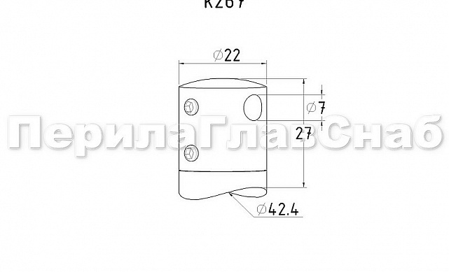 Зажимы для троса Ø6 мм, полированный, (AISI 304) k267 2 Зажимы для троса Ø6 мм, полированный, (AISI 304) k267 2