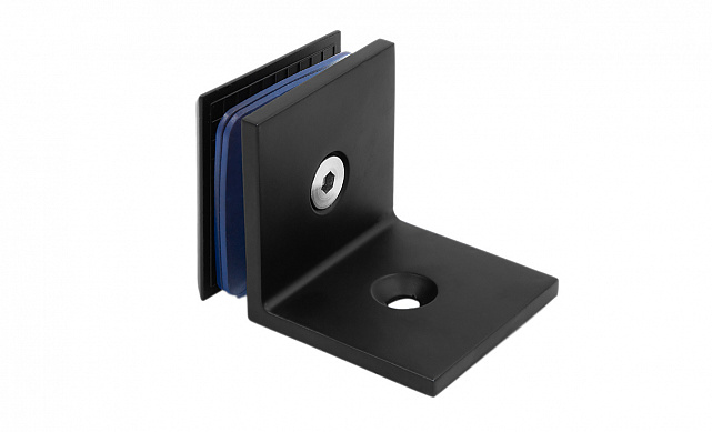 Коннектор для душевой кабины стена-стекло 90°, 45х45, цинк, черный, вырез 69 t732 BZn 6  Коннектор для душевой кабины стена-стекло 90°, 45х45, цинк, черный, вырез 69 t732 BZn 6