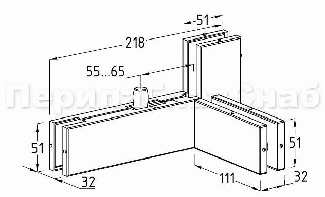 Фитинг угловой с осью и ребром жесткости, шлифованный t141L SSS 2 Фитинг угловой с осью и ребром жесткости, шлифованный t141L SSS 2