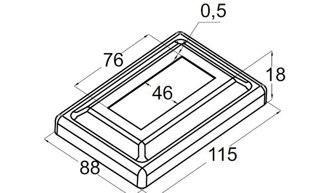 Низ стойки штампованный 117х88 мм, для трубы 78х46 мм, фигурный (AISI 304) k378  2