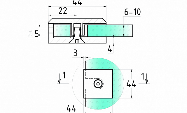Коннектор для душевой кабины стена-стекло 45х45, вырез 67, цинк, черный t730 BZn 3  Коннектор для душевой кабины стена-стекло 45х45, вырез 67, цинк, черный t730 BZn 3