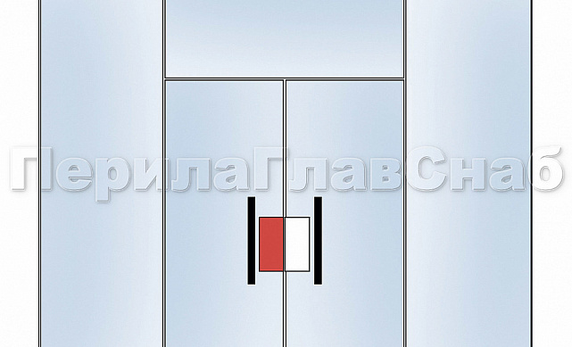 Замок центральный с прямоугольным ригелем, полированный, вырез 13 t152 PSS 2 Замок центральный с прямоугольным ригелем, полированный, вырез 13 t152 PSS 2