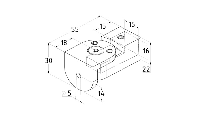 Держатель трубы регулируемый, под 15х15 мм, полированный t808 PSS 2 Держатель трубы регулируемый, под 15х15 мм, полированный t808 PSS 2