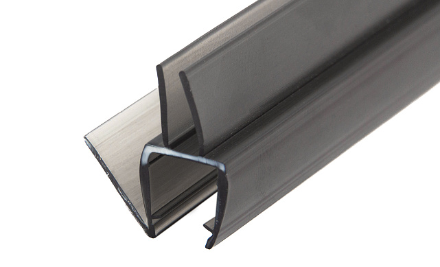 Уплотнитель для стекла 8мм, полупрозрачный черный, пол-стекло 2,2 м t206-2 BL  4 Уплотнитель для стекла 8мм, полупрозрачный черный, пол-стекло 2,2 м t206-2 BL  4