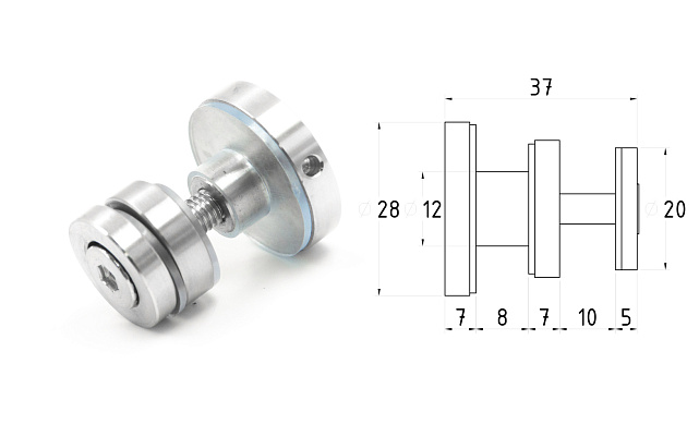 Комплект раздвижной системы для душевой, AISI 304, шлифованный t401 SSS 11 Комплект раздвижной системы для душевой, AISI 304, шлифованный t401 SSS 11