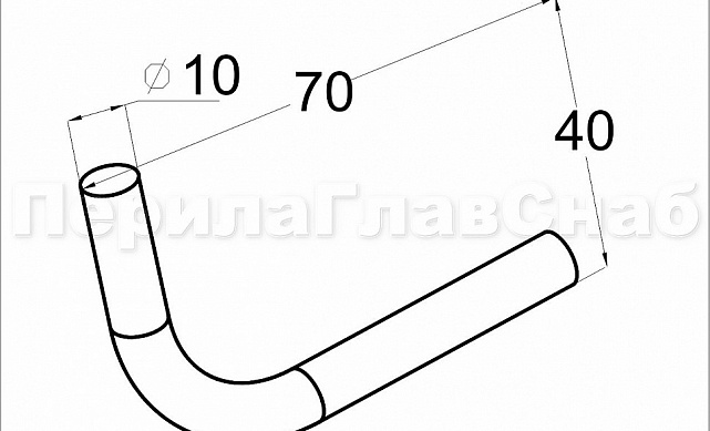 Гнутик 70х40 мм из прутка Ø10 мм Ф-0512 2 Гнутик 70х40 мм из прутка Ø10 мм Ф-0512 2
