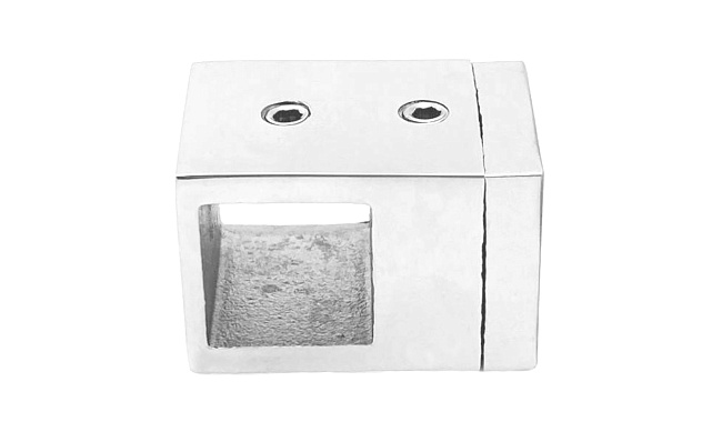 Ригеледержатель под квадратный ригель 15х15 мм, полированный, (AISI 304) k266-3 6 Ригеледержатель под квадратный ригель 15х15 мм, полированный, (AISI 304) k266-3 6