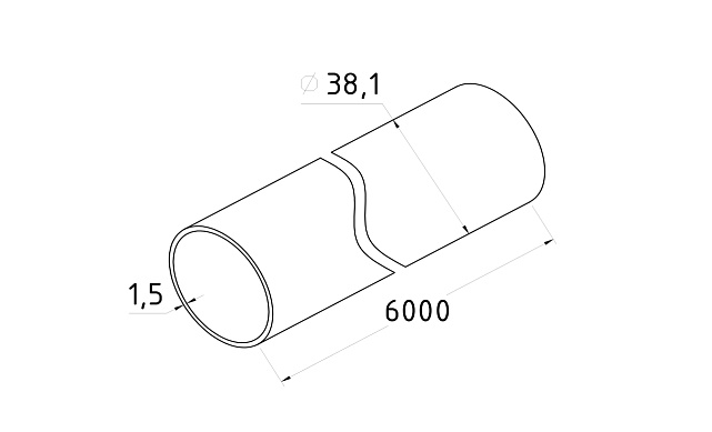 Труба круглая нержавеющая AISI 304, Ø38.1x1.5х6000 мм, полированная k854 2 Труба круглая нержавеющая AISI 304, Ø38.1x1.5х6000 мм, полированная k854 2