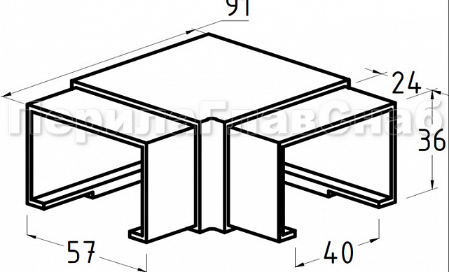 Отвод для поручня с пазом 40х60 мм, полированный (AISI 304) k542 2 Отвод для поручня с пазом 40х60 мм, полированный (AISI 304) k542 2