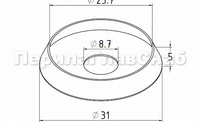 (Расходн.) шайба-подкладочная Ø25 мм, с отверстием диаметром 9 мм, 304 AISI k097-25 3 (Расходн.) шайба-подкладочная Ø25 мм, с отверстием диаметром 9 мм, 304 AISI k097-25 3