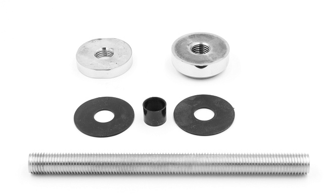Комплект торцевого крепления несущего стекла, шпилька AISI316, гайка-шайба Ø50х10х18 мм с внутренней резьбой М16, полированный k277-2 9 Комплект торцевого крепления несущего стекла, шпилька AISI316, гайка-шайба Ø50х10х18 мм с внутренней резьбой М16, полированный k277-2 9