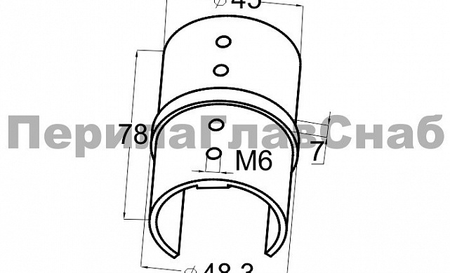 Соединитель с пазом на трубу Ø48.3 мм, полированный (AISI 304) k236 2 Соединитель с пазом на трубу Ø48.3 мм, полированный (AISI 304) k236 2