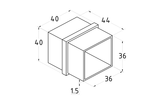 Соединитель для поручня 40х40 мм, полированный, (AISI 304) k368 2 Соединитель для поручня 40х40 мм, полированный, (AISI 304) k368 2