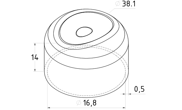 Наконечник стойки штамп, под 90° Ø16/38 х 0,6 AISI 201 k211-4 2 Наконечник стойки штамп, под 90° Ø16/38 х 0,6 AISI 201 k211-4 2