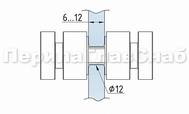 Ручка-кноб для двери 32х38 мм латунь-хром, полированная t692 PC 3 Ручка-кноб для двери 32х38 мм латунь-хром, полированная t692 PC 3
