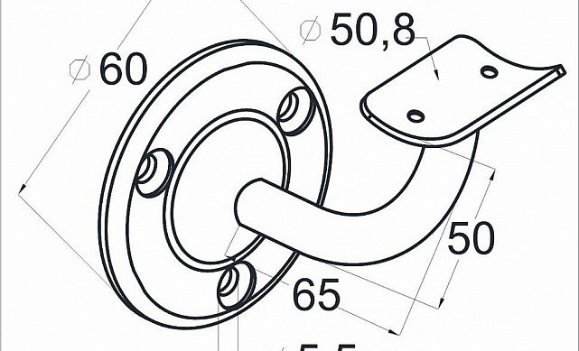 Пристенок литой под Ø50.8 мм, полированный (AISI 304) k234 2 Пристенок литой под Ø50.8 мм, полированный (AISI 304) k234 2