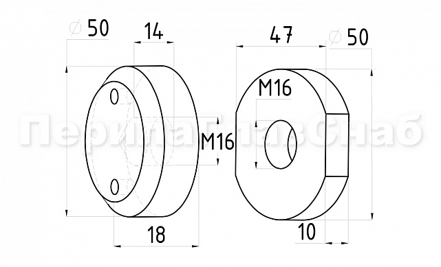 Комплект торцевого крепления несущего стекла, полированный, литой. AISI 304 k277-6  5 Комплект торцевого крепления несущего стекла, полированный, литой. AISI 304 k277-6  5