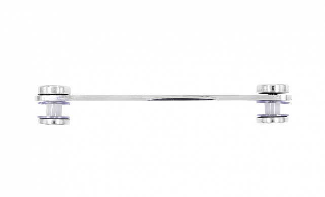 Стеклодержатель пластинчатый 3хМ8, по центрам 170х5 мм, полированный, шайбы 5 мм штамп., под стекло 6-12 мм, AISI 316 k023-8 5