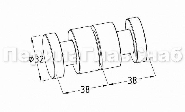 Ручка-кноб для двери 32х38 мм латунь-хром, полированная t692 PC 2 Ручка-кноб для двери 32х38 мм латунь-хром, полированная t692 PC 2