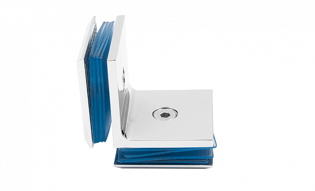 Коннектор для душевой кабины стекло-стекло 90°, 45х45, полированный, t735 PSS 7 Коннектор для душевой кабины стекло-стекло 90°, 45х45, полированный, t735 PSS 7