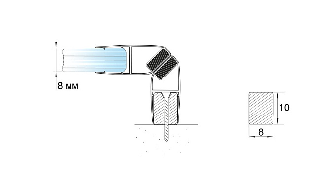 Брусок 8х10 для крепления магнита к стене, анодированный 3000 мм t117 AL 3 Брусок 8х10 для крепления магнита к стене, анодированный 3000 мм t117 AL 3