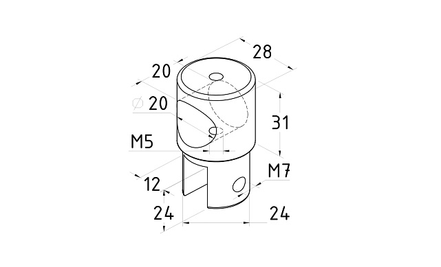 Крепежный элемент глухой для трубы 19 мм, полированный t913 PSS 2 Крепежный элемент глухой для трубы 19 мм, полированный t913 PSS 2