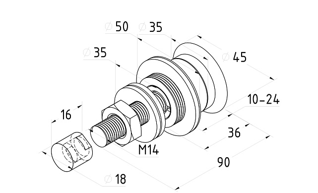 Рутель с зенковкой AISI 304 УЦЕНКА уk364 3 Рутель с зенковкой AISI 304 УЦЕНКА уk364 3