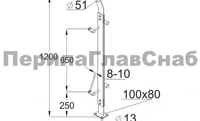 Стойка эксклюзивная из двух пластин с двумя спайдерными стеклодержателями, крепление в пол, нерегулируемый ложемент с обхватом (AISI 304) k768 2 Стойка эксклюзивная из двух пластин с двумя спайдерными стеклодержателями, крепление в пол, нерегулируемый ложемент с обхватом (AISI 304) k768 2