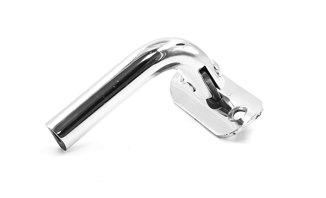 Держатель поручня выносной на стойку, с регулируемым ложементом под трубу Ø38.1 мм, резьба внутренняя М8, полированный, (AISI 304) k261  4 Держатель поручня выносной на стойку, с регулируемым ложементом под трубу Ø38.1 мм, резьба внутренняя М8, полированный, (AISI 304) k261  4