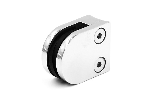 Стеклодержатель литой с вставками под стекло 8-10 мм, закругленный под Ø50.8 мм, 40х22х50, полированный, (AISI 304) k001-8 4 Стеклодержатель литой с вставками под стекло 8-10 мм, закругленный под Ø50.8 мм, 40х22х50, полированный, (AISI 304) k001-8 4