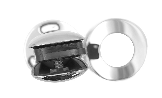 Стеклодержатель литой напольный, круглый, для стекла 12-16  мм, полированный (AISI 304) k176-2 8 Стеклодержатель литой напольный, круглый, для стекла 12-16  мм, полированный (AISI 304) k176-2 8