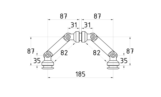 Крепление на три стекла 10-12 мм, штанга 82 мм, без зенковки tt204-82A SSS 2 Крепление на три стекла 10-12 мм, штанга 82 мм, без зенковки tt204-82A SSS 2