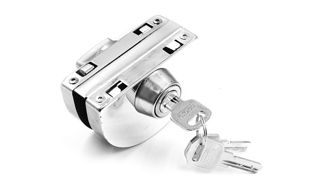 Замок для стеклянной двери с ответной частью на стекло, без вырезов, нержавеющая сталь AISI 201, полированная t109-201 PSS 7 Замок для стеклянной двери с ответной частью на стекло, без вырезов, нержавеющая сталь AISI 201, полированная t109-201 PSS 7