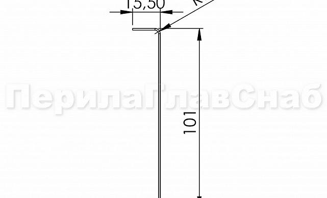 Тыльная накладка из шлифованной нержавейки на профиль т100 15.5х101 мм длина 2 м т100-10 3