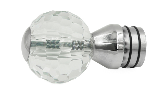 Стеклянный шар, наконечник на стойку Ø50.8 мм, с алюминиевой системой фиксации, прозрачный k248 4 Стеклянный шар, наконечник на стойку Ø50.8 мм, с алюминиевой системой фиксации, прозрачный k248 4