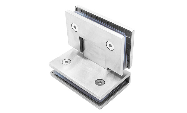 Петля для душевой кабины стекло-стекло 90° 90х55 мм шлифованная  t304 SSS 6 Петля для душевой кабины стекло-стекло 90° 90х55 мм шлифованная  t304 SSS 6