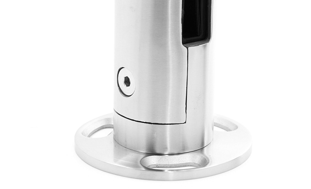 Стеклодержатель литой напольный, круглый, для стекла 12-16 мм, шлифованный (AISI 304) k176 SSS 8 Стеклодержатель литой напольный, круглый, для стекла 12-16 мм, шлифованный (AISI 304) k176 SSS 8