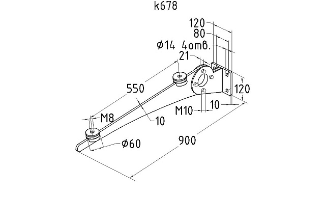 Консоль для козырька со стеклом k678 2 Консоль для козырька со стеклом k678 2