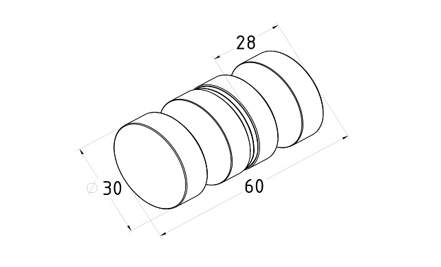 Дверная ручка "кноб", алюминий-хром, шлифованный t692 AL SSS 3 Дверная ручка "кноб", алюминий-хром, шлифованный t692 AL SSS 3
