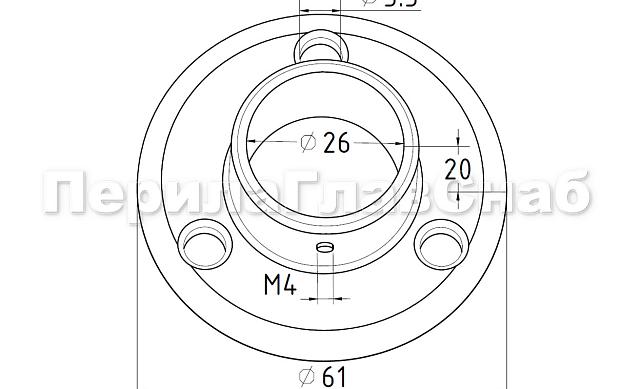 Фланец для трубы Ø25.4 мм, полированный (AISI 304) k355 3 Фланец для трубы Ø25.4 мм, полированный (AISI 304) k355 3