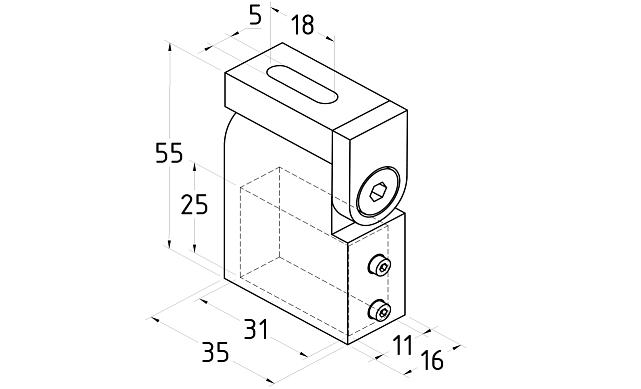 Коннектор регулируемый стена-профиль шлифованный t464 SSS 2
