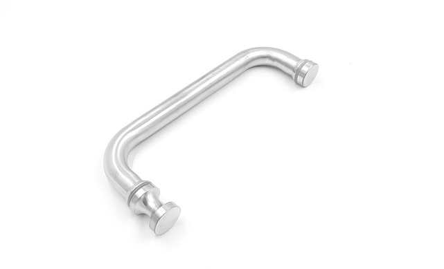 Дверная ручка с кнобом для стекла 8-10 мм, 19х201 мм, отверстие 12 мм, шлифованная t623-200 SSS 3