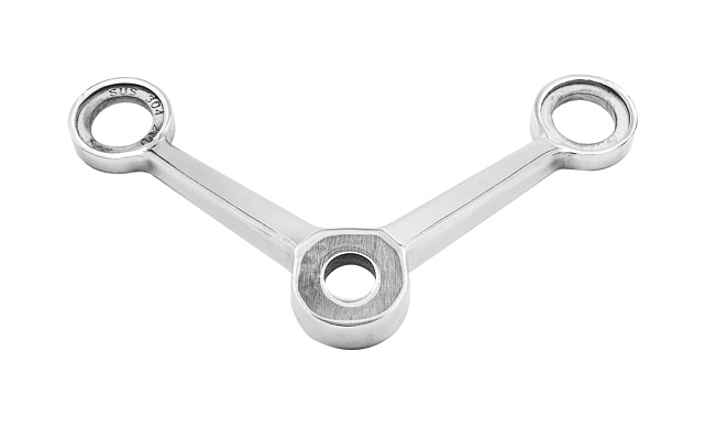 Cпайдер, литой,полированный V-200мм, AISI 304, 2х26х38, 1х18х36/40мм, нагрузки: 1кН, 2кН k288-V-2 4 Cпайдер, литой,полированный V-200мм, AISI 304, 2х26х38, 1х18х36/40мм, нагрузки: 1кН, 2кН k288-V-2 4