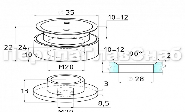 Точечный стеклодержатель 12.5-14.5 мм, регулируемый, под зенковку, для стекла 10-12 мм t504 SSS 2 Точечный стеклодержатель 12.5-14.5 мм, регулируемый, под зенковку, для стекла 10-12 мм t504 SSS 2
