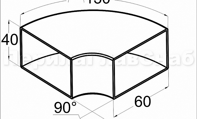 Отвод поручня под сварку 60х40х130x1.5  90°, полированный 600 Grit (AISI 304) k675 2 Отвод поручня под сварку 60х40х130x1.5  90°, полированный 600 Grit (AISI 304) k675 2