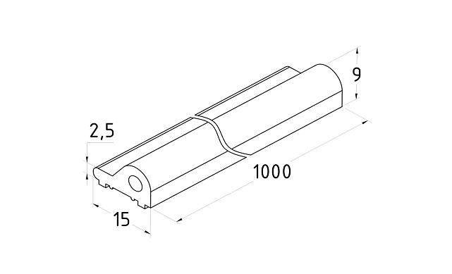 Порог для душевых кабин, длина 1000мм, хим. полировка t118-2 AL 3 Порог для душевых кабин, длина 1000мм, хим. полировка t118-2 AL 3