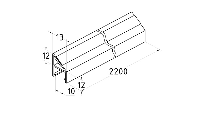 Комплект уплотнителей для стекла в душевую кабину (2 шт.), стекло-стекло 10 мм, с магнитом 135°, 2200 мм t228 2 Комплект уплотнителей для стекла в душевую кабину (2 шт.), стекло-стекло 10 мм, с магнитом 135°, 2200 мм t228 2