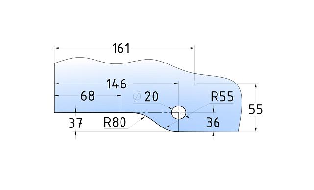 Нижний фитинг комплект (петля), полир, вырез 01 t110-2 PSS 3